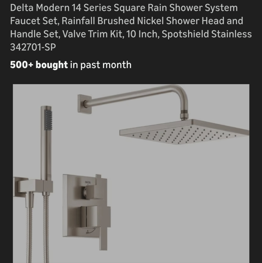 New Delta Modern 14 Series 10" Rainhead Shower System $430